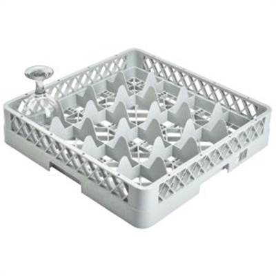 Genware 16 Comp Glass Rack With 1 Extender