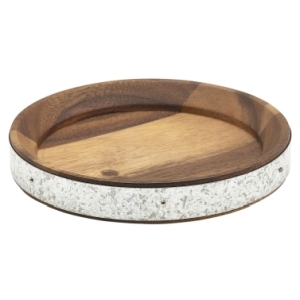 Acacia Wood Zinc Banded Serving Board 17cm