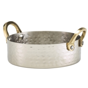 Mini Hammered Stainless Steel Casserole Dish 12 x 3.5cm