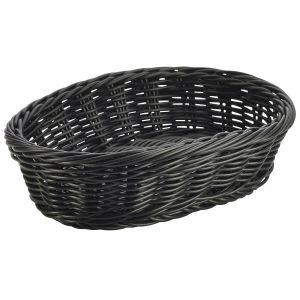 Black Oval Polywicker Basket 22.5 x 15.5 x 6.5cm