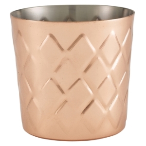 Diamond Pattern Copper Plated Serving Cup 8.5 x 8.5cm