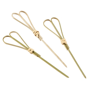 Bamboo Heart Shape Looped Wooden Skewers 12cm (100pcs)