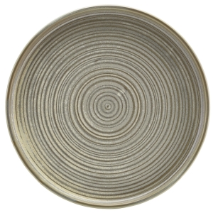 Terra Porcelain Matt Grey Low Presentation Plate 25cm