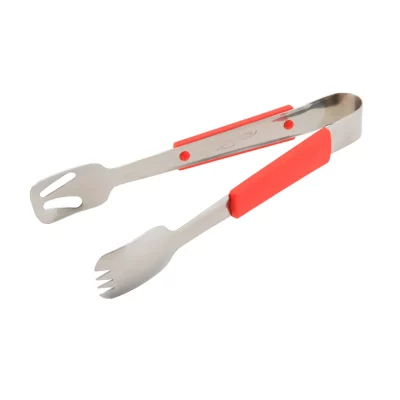 Plastic Handle Buffet Tongs Red