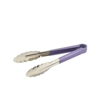 Purple Colour Coded Stainless Steel Tongs 31cm