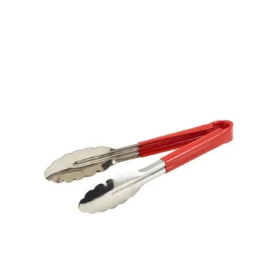 Red Colour Coded Stainless Steel Tongs 23cm