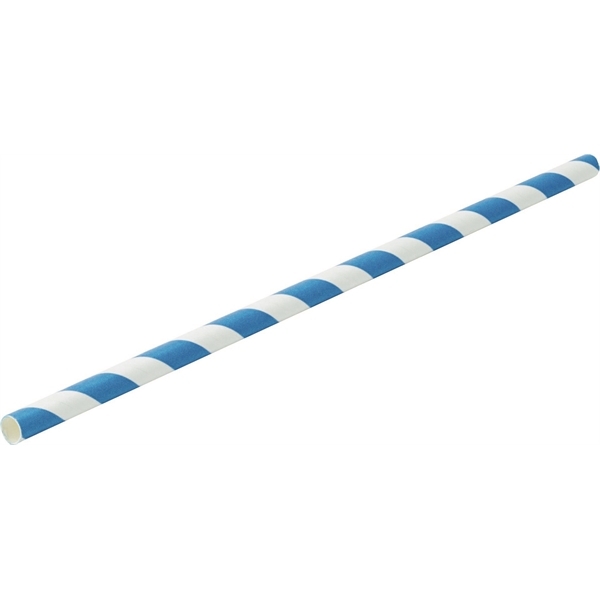Paper Blue Stripe Straw 8" (20cm)