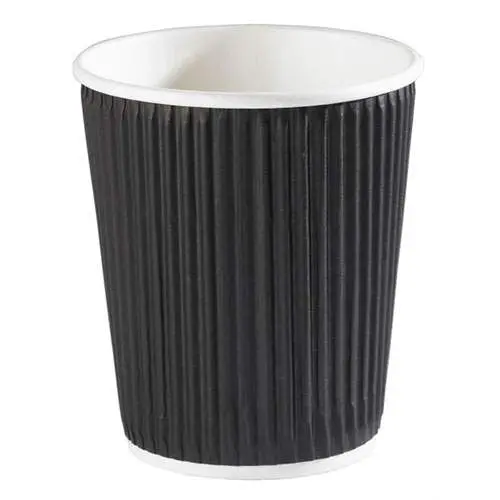 8oz Black Ripple Paper Cup