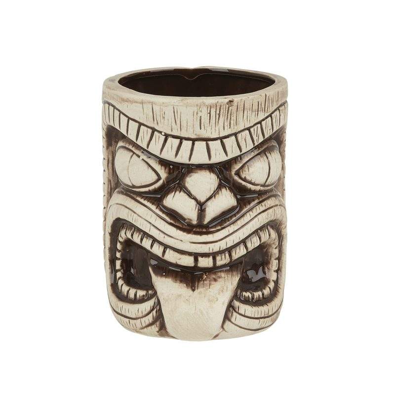 3408 Ceramic Toscano Lono Tiki Mug 450ml - Light & Coffee Brown - 1