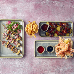 Terra Matt Grey Rectangular Plates