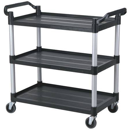 Large 3 Tier Trolley With Black Shelves