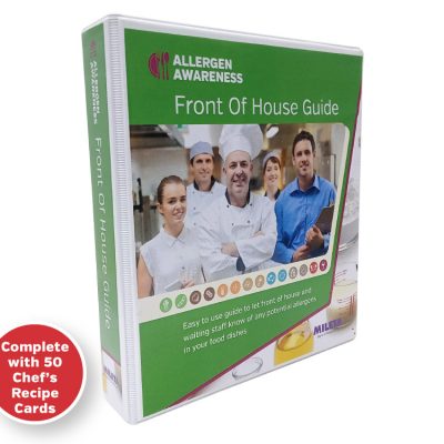 Staff server allergy card guide a5 ring binder