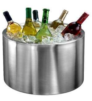 Large Double Wall Wine Cooler with wine bottles