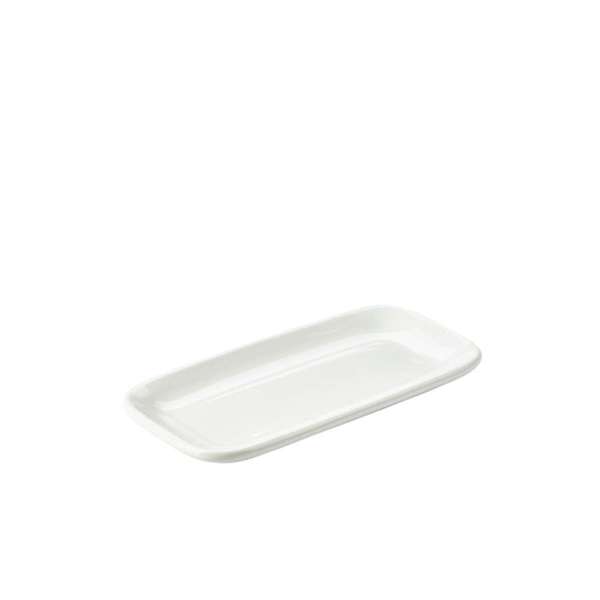 White Porcelain Rounded Rectangular Plate 24-5cm