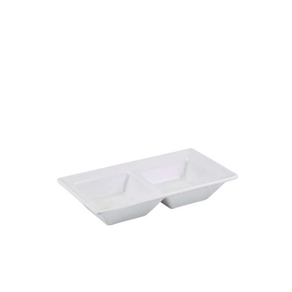 White porcelain double dish 15cm