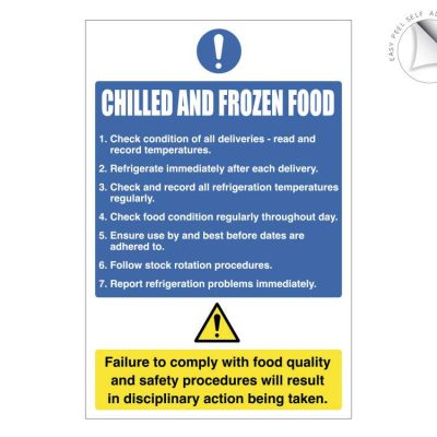 Chilled and frozen foods delivery notice