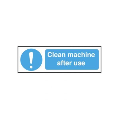 Clean machine after use safety notice