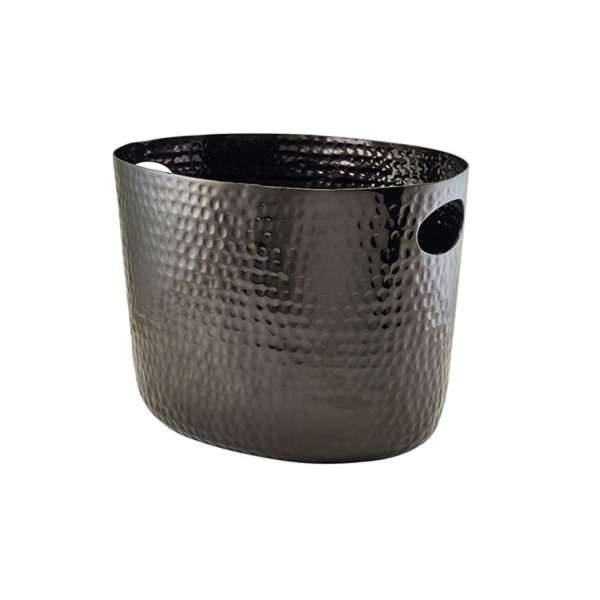 Black Aluminium Hammered Wine Bucket