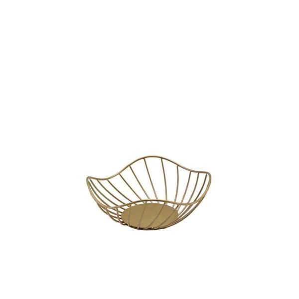 Lotus Leaf Gold Wire Basket 20 x 8cm