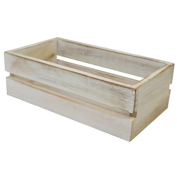 White Washed Acacia Rectangular Crate