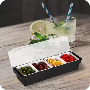 Condiment Holders are an essential piece of bar equipment for holding slices of garnish for cocktails. Condiment Holders are an essential piece of bar equipment for holding slices of garnish for cocktails.